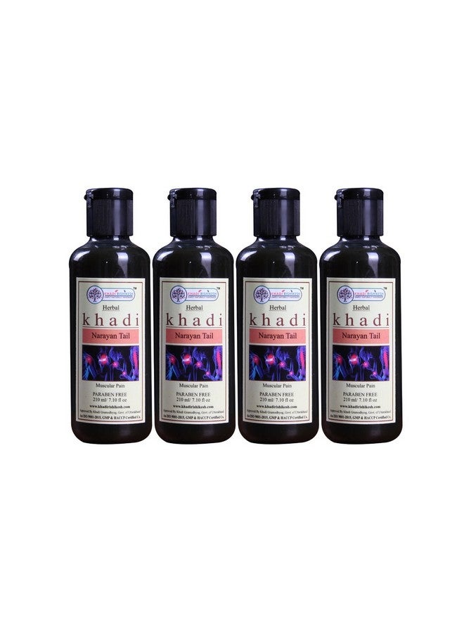 KHADI RISHIKESH Narayana Tel Paraben Free Ayurvedic Pain Relief Oil Combo Set Pack Of 210Ml X4 (840Ml) - Image 1