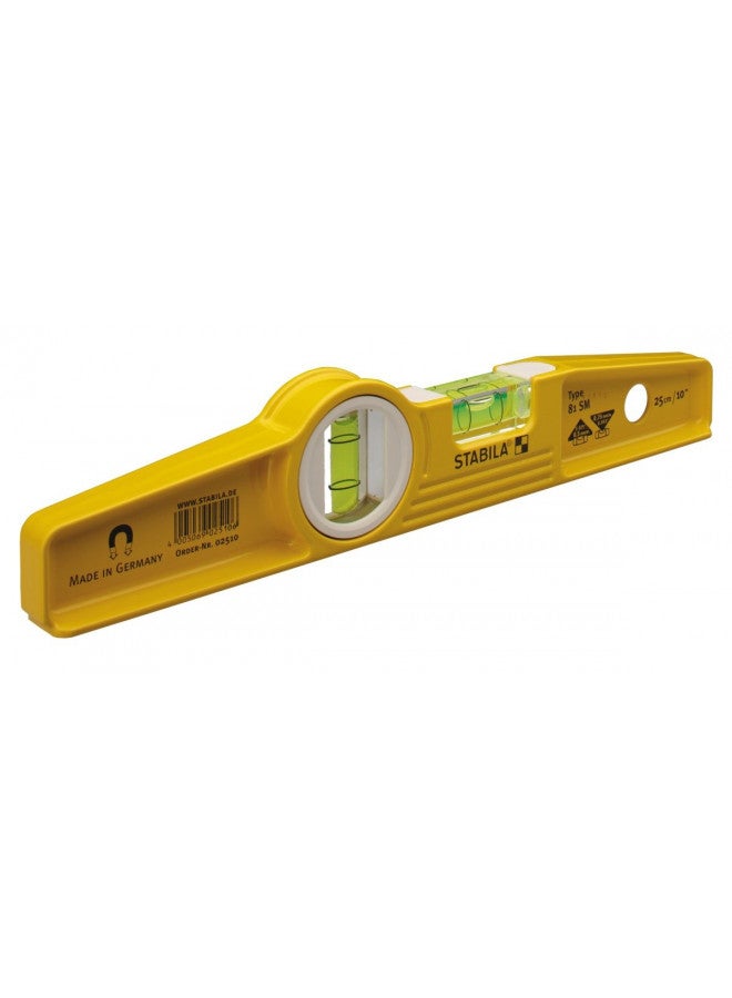 Stabila 25100 10-Inch Die-Cast Rare Earth Magnetic Level , Yellow