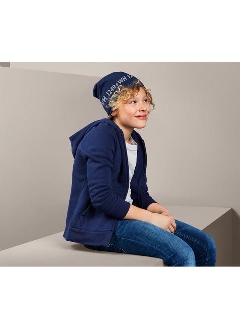 Boys Reversible Hat, Dark Blue