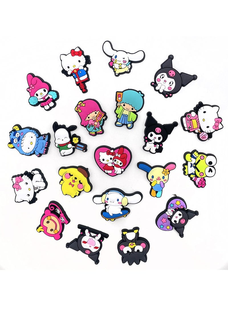 دلايات تزيين أحذية كروكس مكونة من 20 قطعة ، سحر أحذية كرتونية لطيفة لحذاء كروكس هول هول ، للأطفال والأولاد والبنات والرجال والنساء للحفلات - Image 3