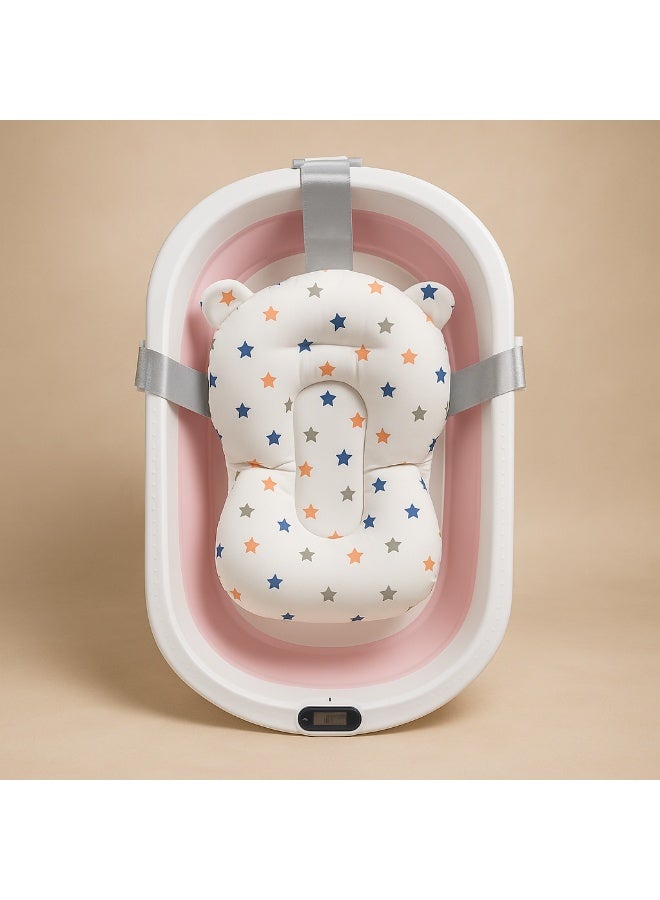 Foldable Silicone Baby Bath Tub with Cushion & Built-in Thermometer – Space-Saving, Non-Slip, Easy to Clean – 70×40×20 cm - Image 1