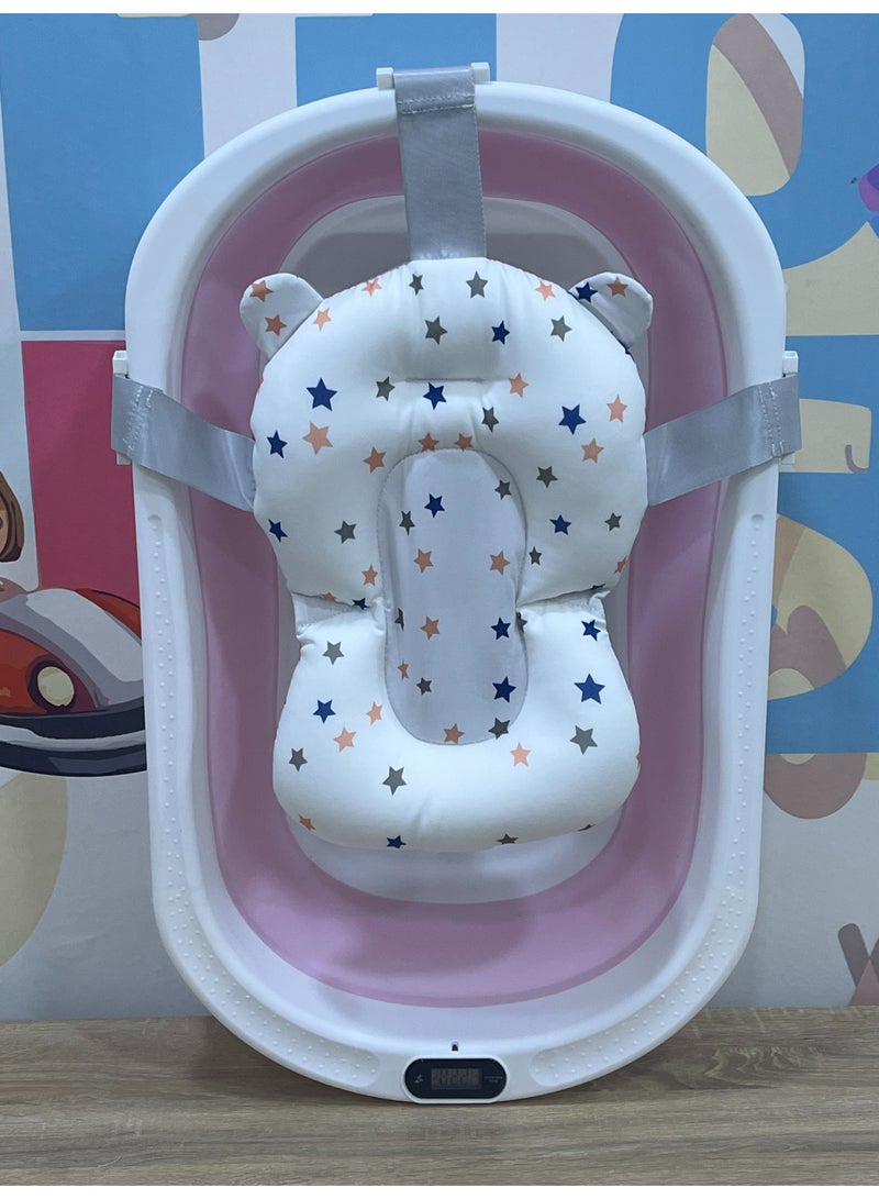 Foldable Silicone Baby Bath Tub with Cushion & Built-in Thermometer – Space-Saving, Non-Slip, Easy to Clean – 70×40×20 cm - Image 2