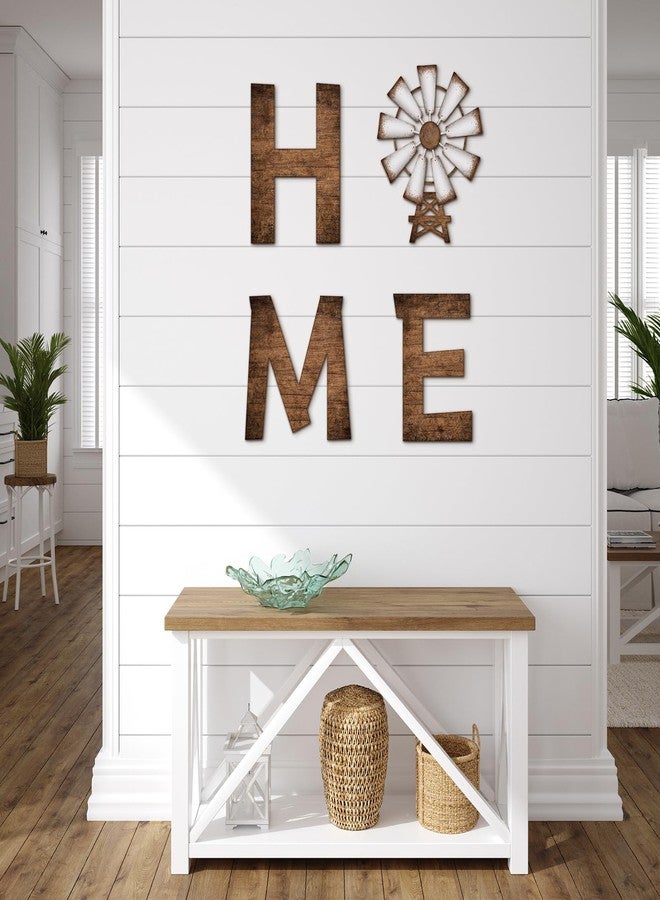 جونكين لوحة خشبية ريفية من جانكين، مكونة من 4 قطع، مزينة بطاحونة هوائية، تُضفي لمسة غربية على ديكور المنزل الريفي، وتُعلق عليها حروف رعاة البقر، لتكون مناسبة للمدخل وغرفة المعيشة والمطبخ. - Image 4