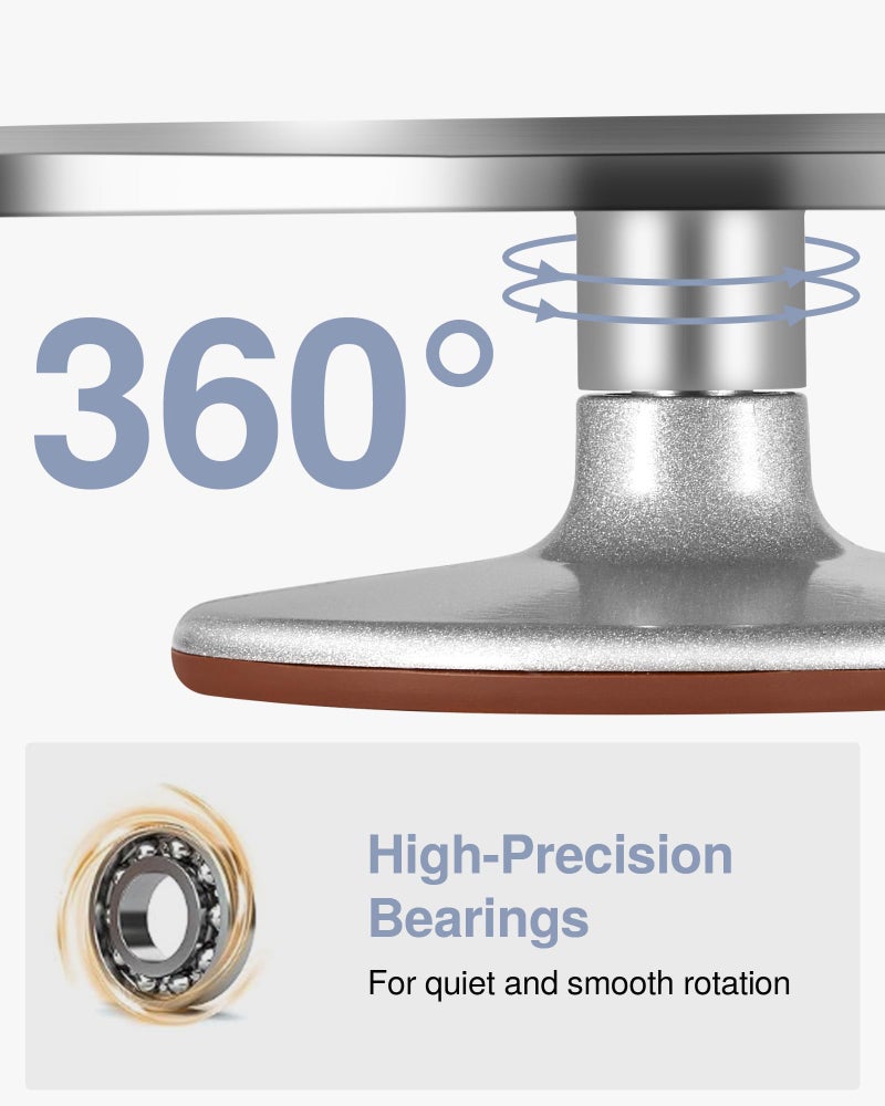 Puroma Aluminium Alloy Rotating Cake Turntable 12'' Revolving Cake Stand with Non-slip Silicone Bottom, Ideal Cake Decorating Supply for Cake Decorations, Pastries and Cupcakes - Image 3