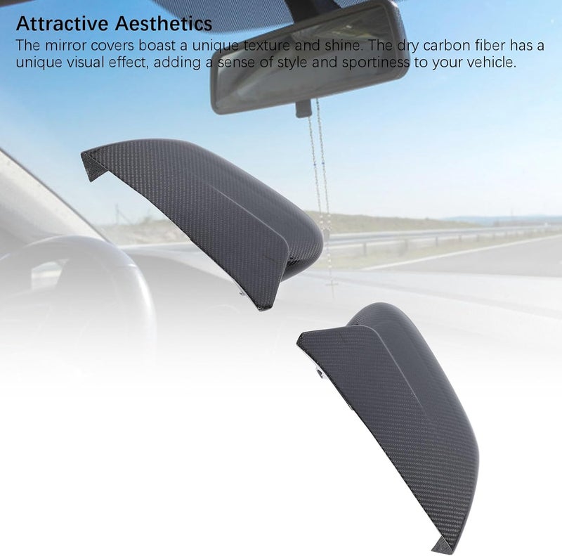 Keenso Carbon Fiber Car Rearview Mirror Covers, Easy Installation Door Cap Guards for EV6 2022-2024, Protect Mirrors Enhance Appearance - Image 2
