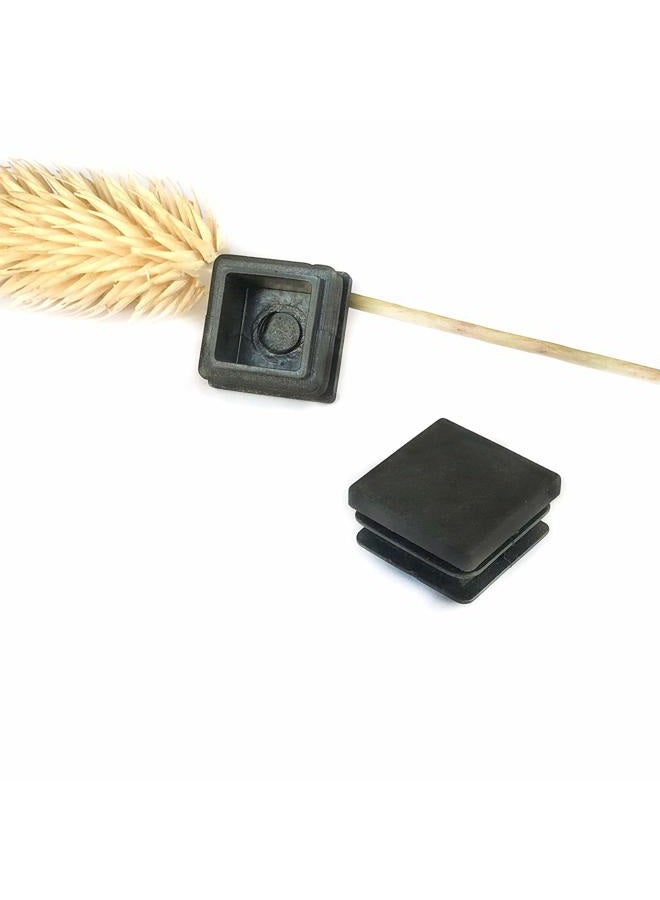 Youu 25x25mm Square Plastic Plug Black Furniture Chair Leg Foot Cover Cap Tubing Inserts End Cap Black 30 Pcs - Image 5