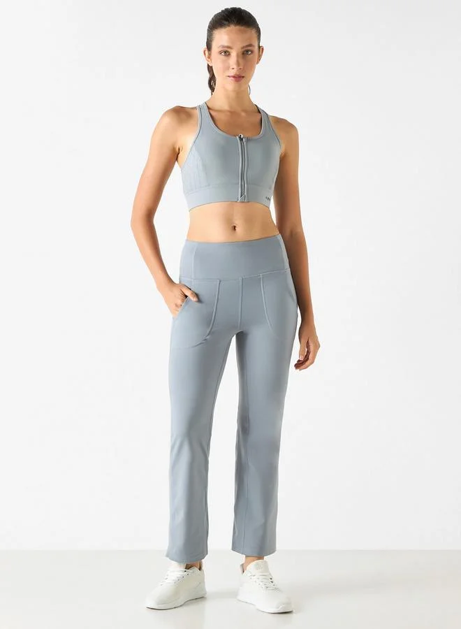 ADOT by Splash Solid Leggings with Elasticated Waistband and Pocket