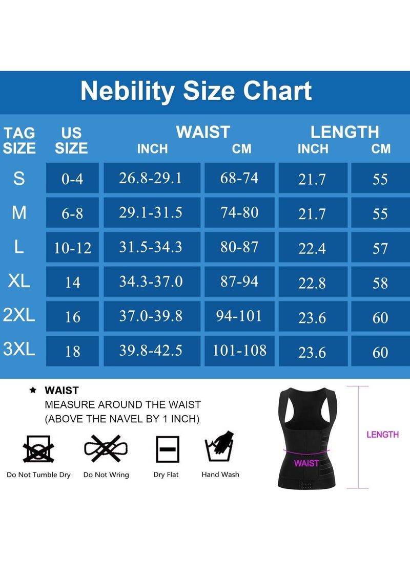 Pretocter - Sauna Sweat Vest Workout Sweat for Women and Men,Waist Trainer Trimmer for Loss Weight - Image 1