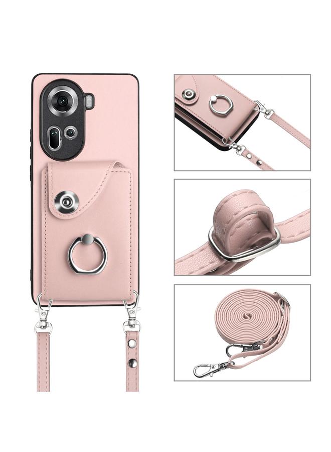 إيروريكس جراب لهاتف OPPO Reno11 Global مع حامل بطاقات وحلقة وحقيبة هاتف مع حبل طويل - Image 5