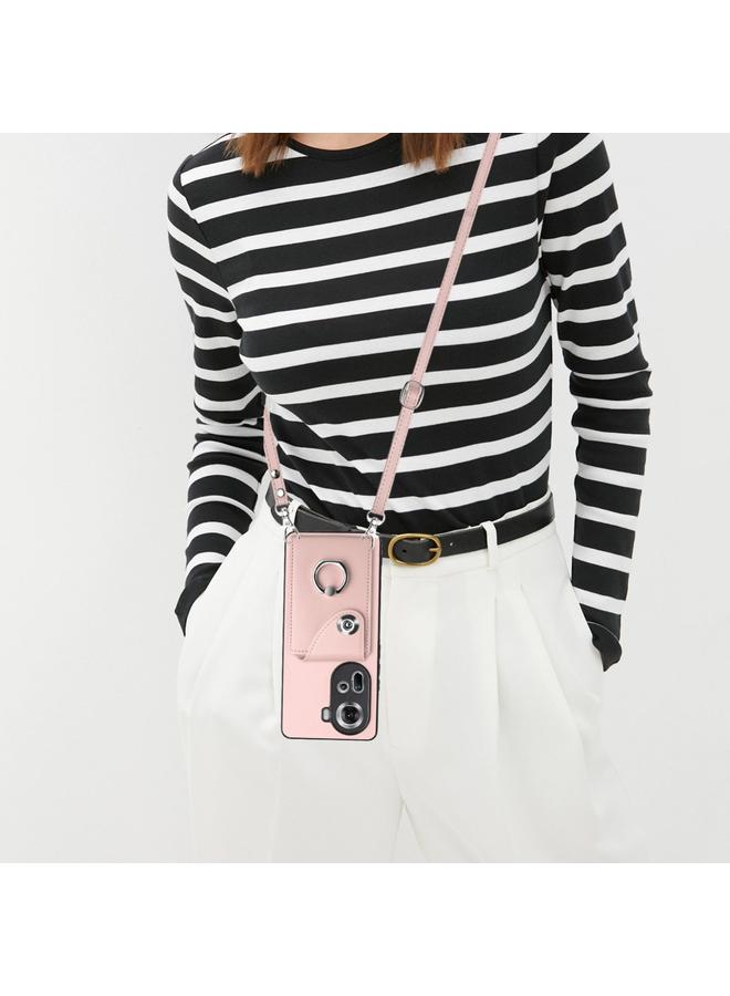 إيروريكس جراب لهاتف OPPO Reno11 Global مع حامل بطاقات وحلقة وحقيبة هاتف مع حبل طويل - Image 4