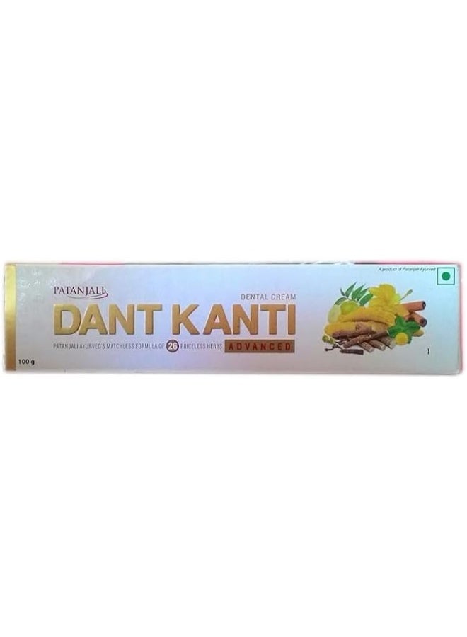 PATANJALI Dant Kanti Advance Dental Cream For Sparkling White Teeth And Healthy Gums - 100g