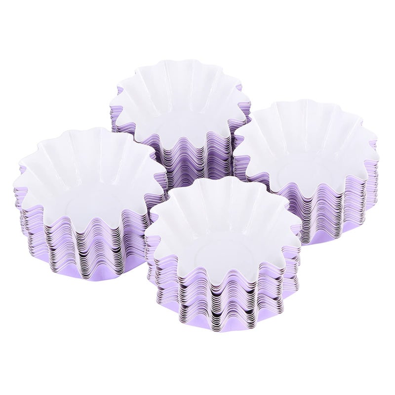 Purple Flower Shaped Muffin Cupcake Cases 100PCS High Temperature Non Stick Baking Cups - Image 5