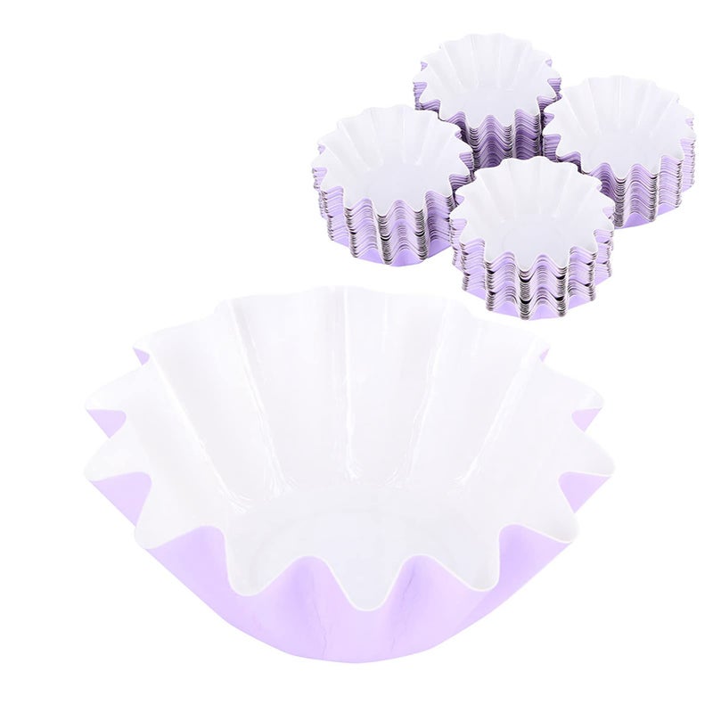 Purple Flower Shaped Muffin Cupcake Cases 100PCS High Temperature Non Stick Baking Cups - Image 3