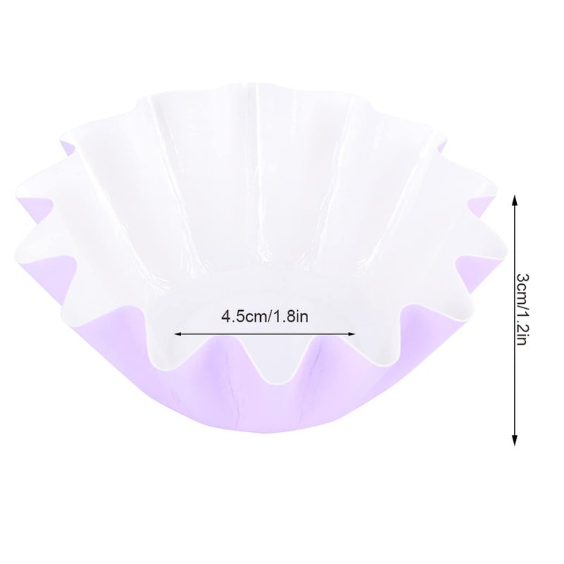 Purple Flower Shaped Muffin Cupcake Cases 100PCS High Temperature Non Stick Baking Cups - Image 4
