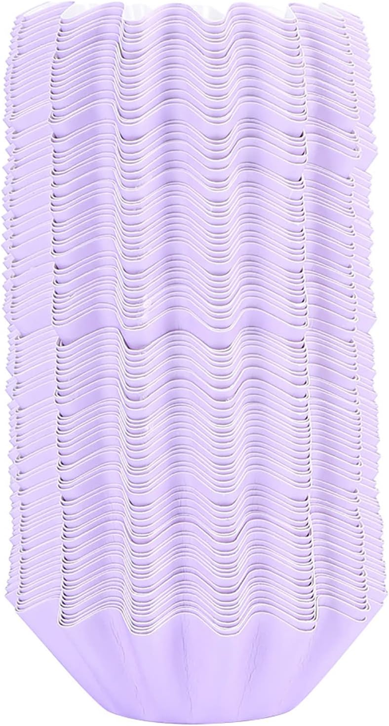 Purple Flower Shaped Muffin Cupcake Cases 100PCS High Temperature Non Stick Baking Cups - Image 1