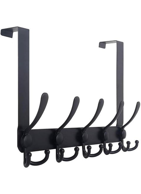 RCCO Door Hanger, Over Door Hooks Hanger, Door Hangers for Bedrooms, Stainless Steel Hooks Over Door Coat Hooks (Black)