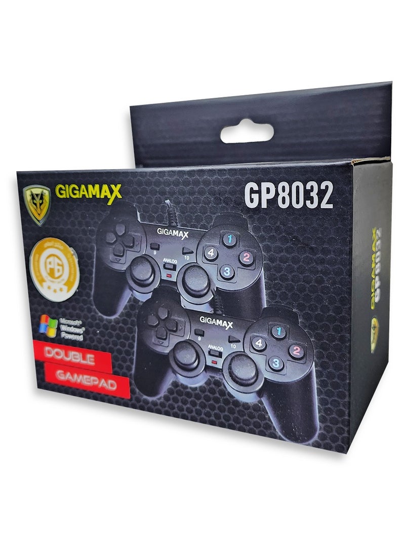Gigamax - Double Vibration Game Pad GP8032 With four control buttons as well as four shoulder buttons for assigning specific actions in your games - Image 1