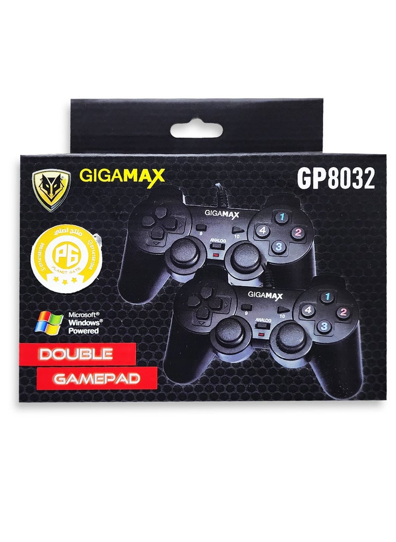 Gigamax - Double Vibration Game Pad GP8032 With four control buttons as well as four shoulder buttons for assigning specific actions in your games - Image 1