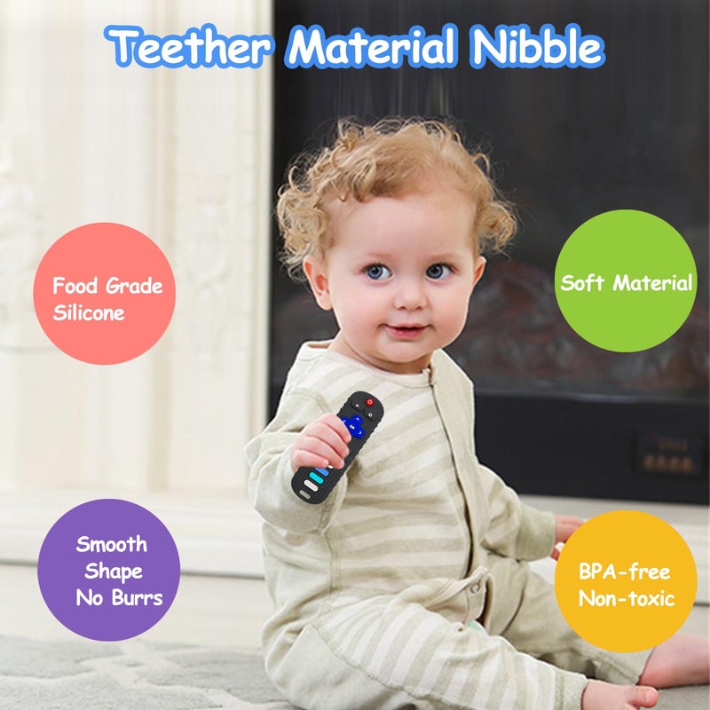 YAPROMO Baby Teething Toys2 Pcs TV Remote Control Shape Teether ToysFood Grade Silicine Chew Toy - Image 3