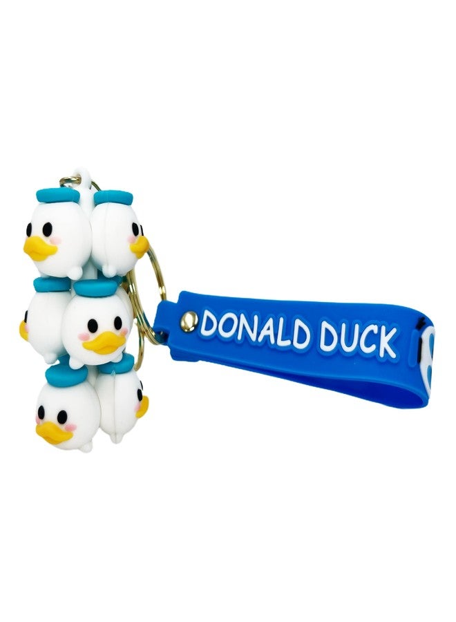 Buko Fashionable Silicone 3D Grape Style Keychain Backpack Charms Cute Famous Cartoon Characters For Bag Pendant Keychains Car Key Ring (Donald Duck) - Image 3