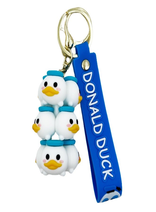 Buko Fashionable Silicone 3D Grape Style Keychain Backpack Charms Cute Famous Cartoon Characters For Bag Pendant Keychains Car Key Ring (Donald Duck) - Image 2