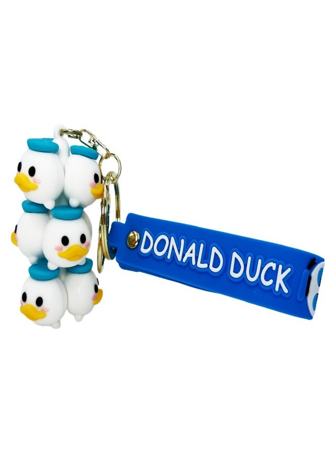 Buko Fashionable Silicone 3D Grape Style Keychain Backpack Charms Cute Famous Cartoon Characters For Bag Pendant Keychains Car Key Ring (Donald Duck) - Image 4