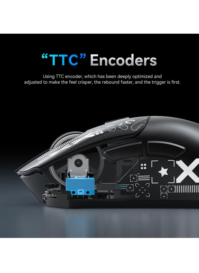 Attack Shark - R1 Wireless Gaming Mouse,Tri-Mode Connection (2.4G/Wired/BT5.2),55g Lightweight,18K DPI Optical Sensor,HUYU 20 Million Key Life,Ergonomic Design,for PC/Laptop/Win/Mac - Image 1