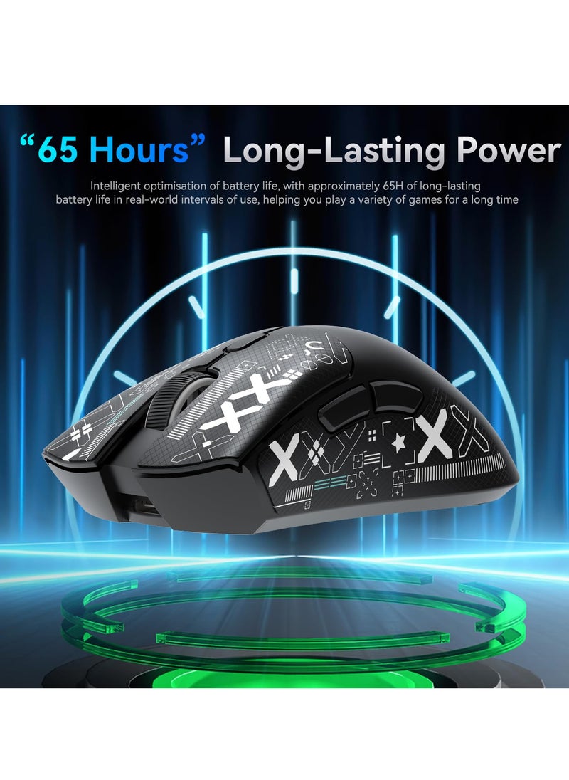 Attack Shark - R1 Wireless Gaming Mouse,Tri-Mode Connection (2.4G/Wired/BT5.2),55g Lightweight,18K DPI Optical Sensor,HUYU 20 Million Key Life,Ergonomic Design,for PC/Laptop/Win/Mac - Image 1
