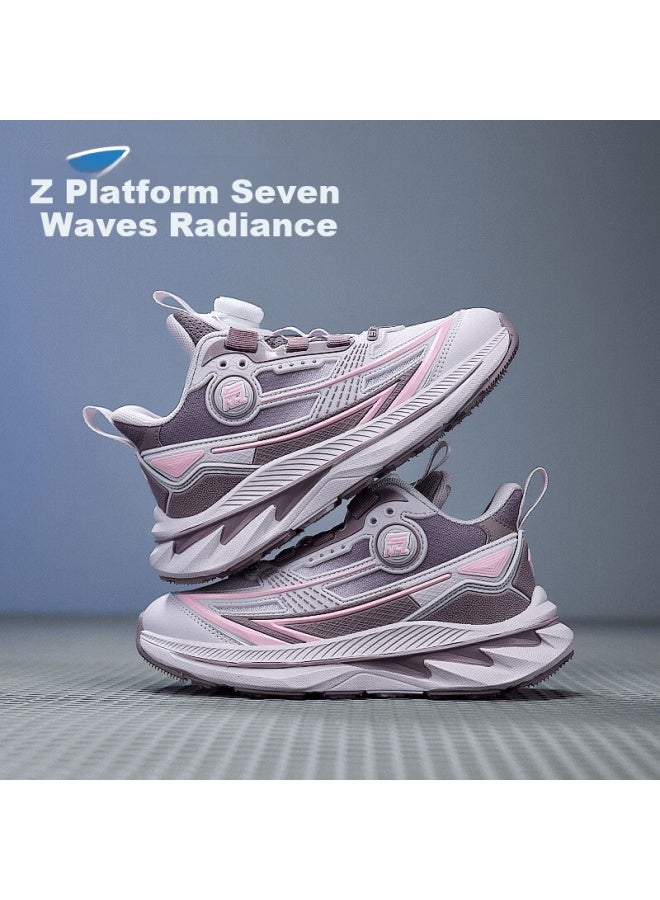 7-pe Girls' Shoes Spring New Breathable Mesh Running Shoes With Twist Buckle For Older Children Kids Sports Sneakers