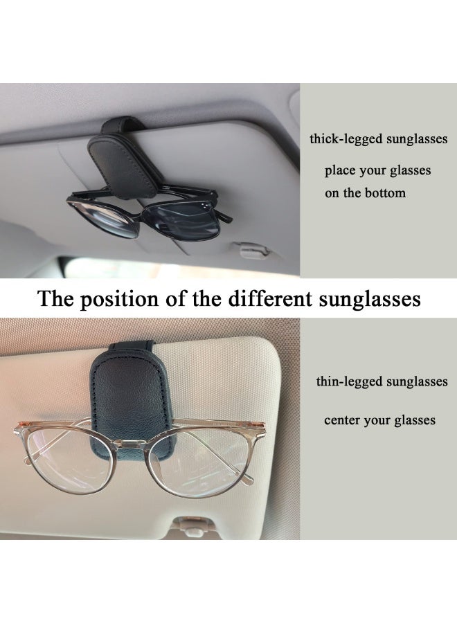 Generic Magnetic Leather Sunglasses Holder for Car Visor – Premium Leather, Strong Grip, One-Hand Operation, and Easy Installation – Ideal Car Accessory for All Vehicles  - Image 4