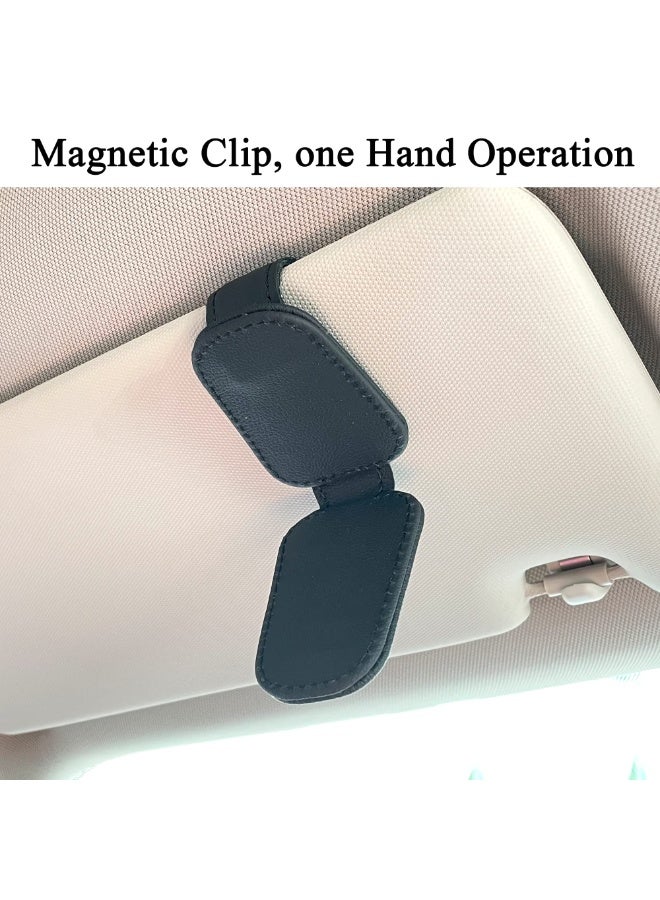 Generic Magnetic Leather Sunglasses Holder for Car Visor – Premium Leather, Strong Grip, One-Hand Operation, and Easy Installation – Ideal Car Accessory for All Vehicles  - Image 5