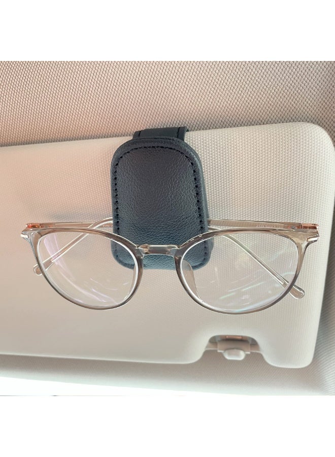 Generic Magnetic Leather Sunglasses Holder for Car Visor – Premium Leather, Strong Grip, One-Hand Operation, and Easy Installation – Ideal Car Accessory for All Vehicles  - Image 2