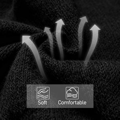 Xfopz Winter Shawl Wraps Women Knitted Shawls and Wraps Cardigan Cape Wool Cashmere Shoulder Top Sweater Scarf, Ponchos for women, Pashmina womens shawl (Black) - Image 4