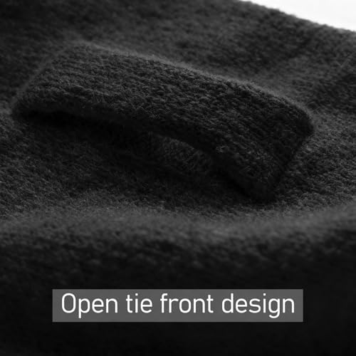 Xfopz Winter Shawl Wraps Women Knitted Shawls and Wraps Cardigan Cape Wool Cashmere Shoulder Top Sweater Scarf, Ponchos for women, Pashmina womens shawl (Black) - Image 5