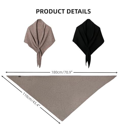 Xfopz Winter Shawl Wraps Women Knitted Shawls and Wraps Cardigan Cape Wool Cashmere Shoulder Top Sweater Scarf, Ponchos for women, Pashmina womens shawl (Black) - Image 2