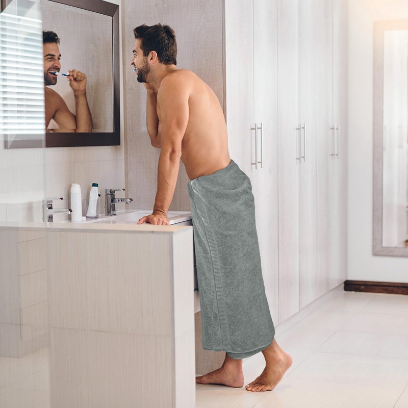 Utopia Towels Luxurious Jumbo Bath Sheet 2 Piece, 600 GSM, 35 by 70 Inches, 100% Ring Spun Cotton, Highly Absorbent and Quick Dry Extra Large Bath Towel, Super Soft Towel, Cool Grey - Image 3
