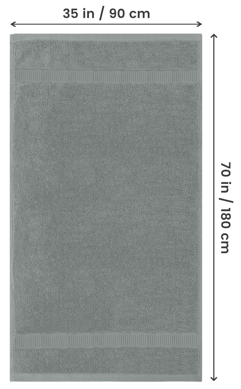 Utopia Towels Luxurious Jumbo Bath Sheet 2 Piece, 600 GSM, 35 by 70 Inches, 100% Ring Spun Cotton, Highly Absorbent and Quick Dry Extra Large Bath Towel, Super Soft Towel, Cool Grey - Image 2