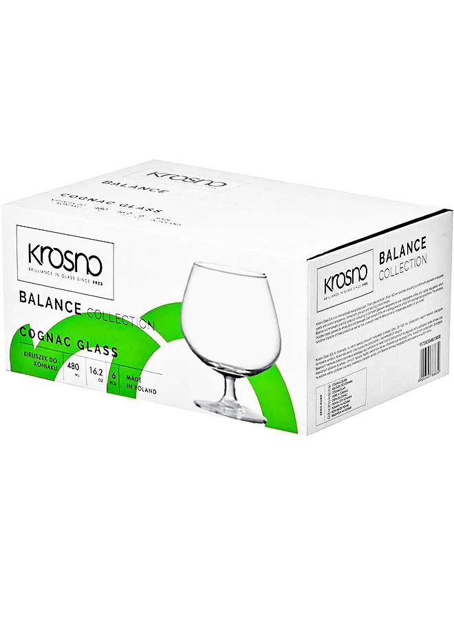 Krosno Cognac Snifter Glasses Set of 6 16.2 oz Balance Collection - Image 5