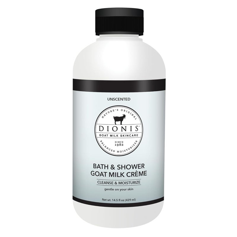 Dionis Goat Milk Skincare Unscented Bath Soap  Liquid Shower Crme Skin Moisturizer  Hydrating Body Wash Made in The USA Cruelty Free Shower Gel For Sensitive Skin 145 oz Bottle