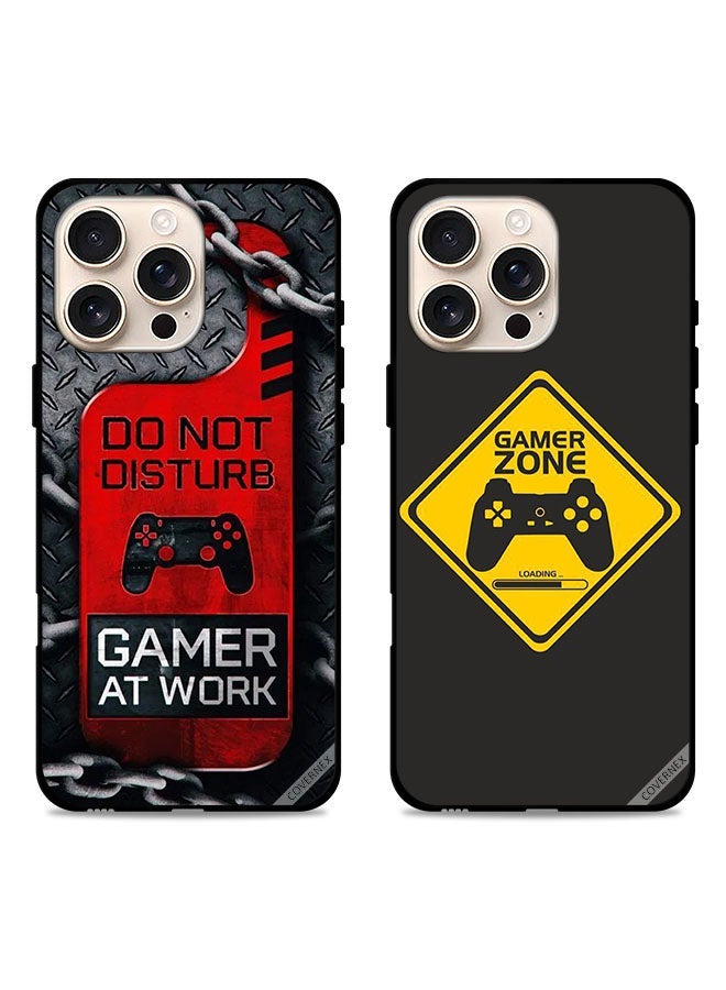 Covernex Two Cases For Apple iPhone 16 Pro Max Protective Covers Gamer Zone and Game At Work - Image 1