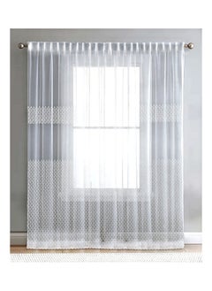 1Panel Of Fuzzy Sheer Floral Tulle Curtains 300 × 300 centimeters 1 Piece