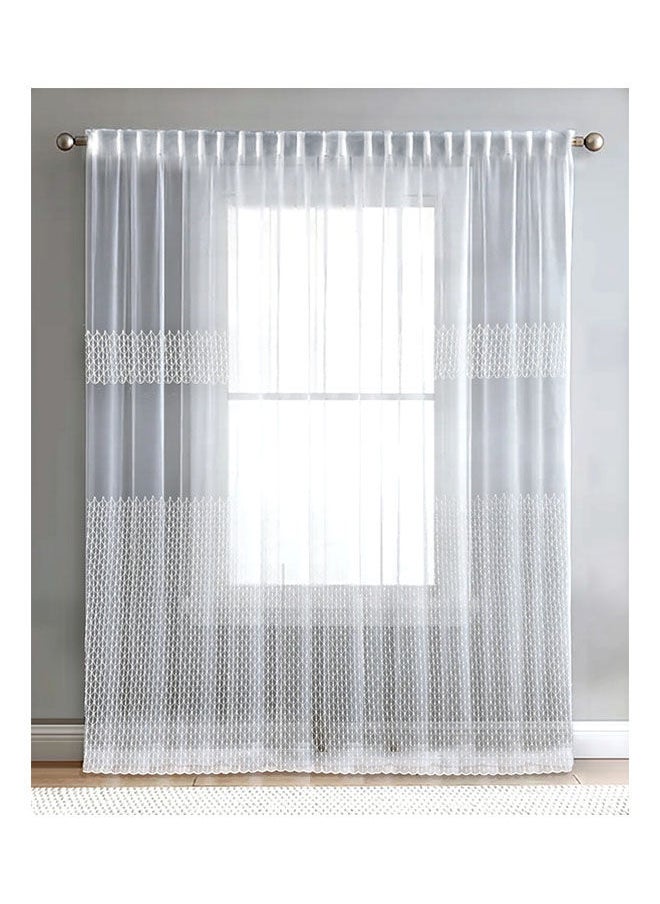 Naguib Selim - 1Panel Of Fuzzy Sheer Floral Tulle Curtains 300 × 300 centimeters 1 Piece - Image 1