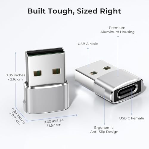 rts High Speed Type C OTG Adapter 2 Pack USB C Type C Adapter Plug, Compatible with iPhone 17 16 15 14 13 Plus Pro Max Samsung Galaxy S26 S25 S24 Laptops, Tablets, Smartphone, Chargers iWatch Tablet - Image 5