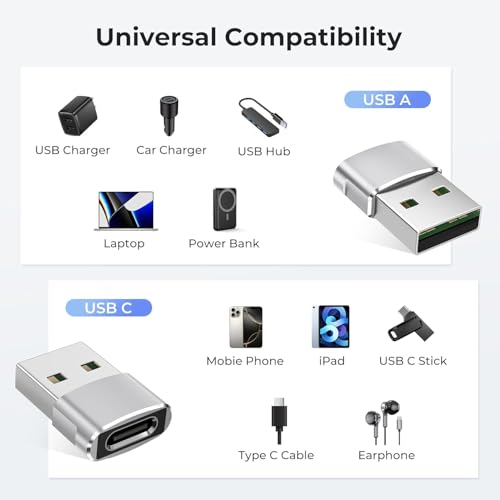 rts High Speed Type C OTG Adapter 2 Pack USB C Type C Adapter Plug, Compatible with iPhone 17 16 15 14 13 Plus Pro Max Samsung Galaxy S26 S25 S24 Laptops, Tablets, Smartphone, Chargers iWatch Tablet - Image 3