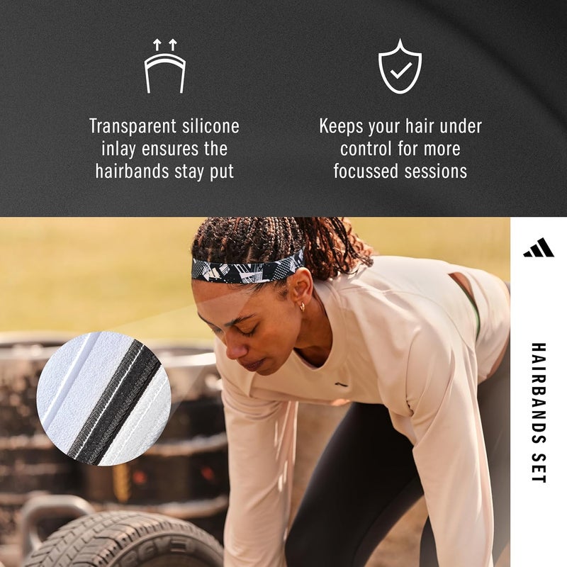 adidas Hairbands (Graphic) - Black & White - Image 4
