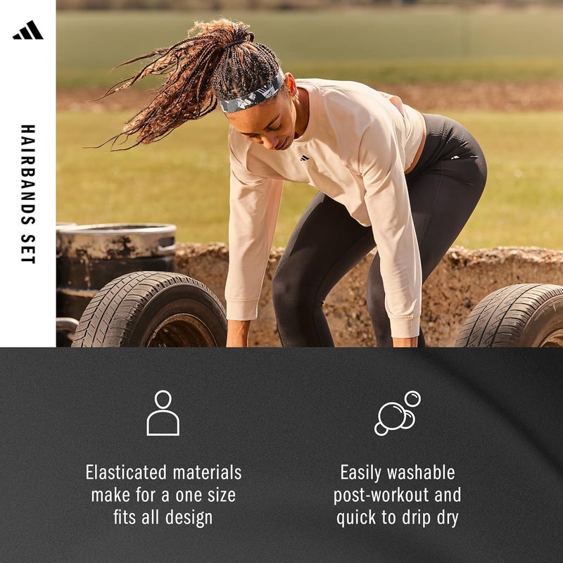 adidas Hairbands (Graphic) - Black & White - Image 5