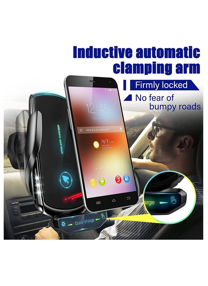 Y&D Wireless Car Charger for All Smartphones, 15W Fast Charging Auto Clamping Phone Mount Holder，Auto Air Vent Black  - Image 3