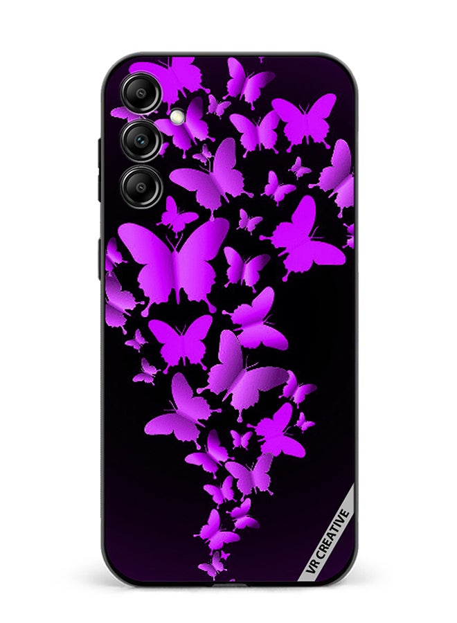 VR CREATIVE Protective Case Cover For Samsung Galaxy A35 Purple Butterflies Design Multicolour - Image 1