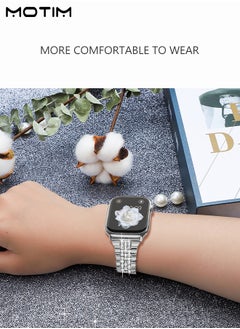 Motim Metal Apple Watch Band 49mm 45mm 44mm 42mm for iWatch Series 9, SE, Ultra 2, Ultra, 10/9/8/7/6, Diamond Rhinestone Bling Band Bracelet, Women iWatch Replacement Band Ultra/SE/Series 10/9/8/7/6  - Image 5