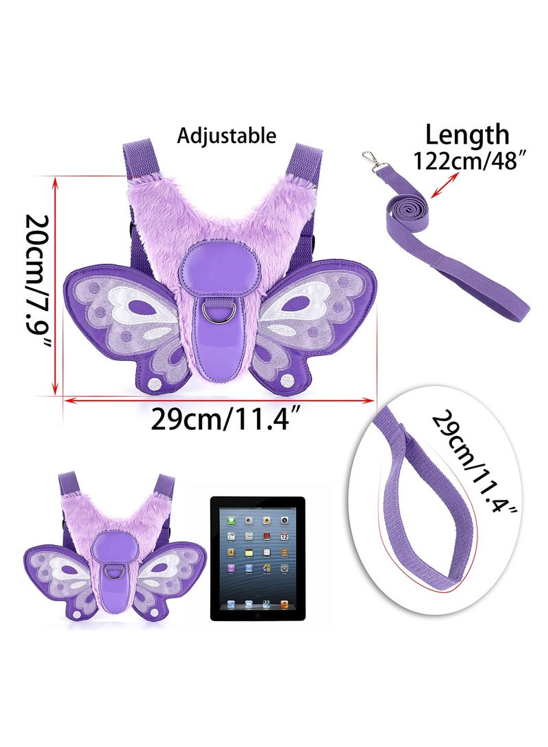 SYOSI Toddler Harness Leashes, Butterfly Baby Toddler Walking Harness with Safety Rein, Kids Anti-Lost Harness Leash Strap Belt, Portable Backpack Rucksack for Boys and Girls, Purple  - Image 5